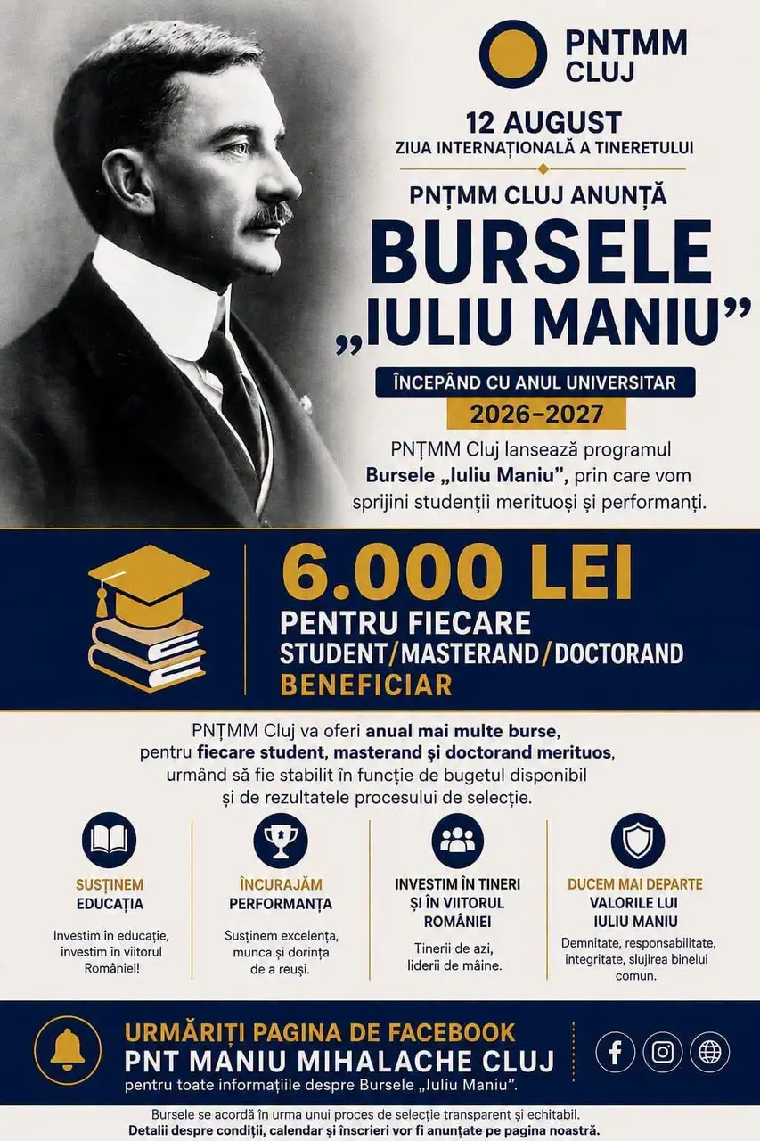 Imagine pentru BURSA „IULIU MANIU” – PNȚMM CLUJ